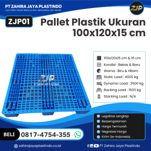 Pallet Plastik Bekas/Baru Ukuran 100x120x15 - ZJP01