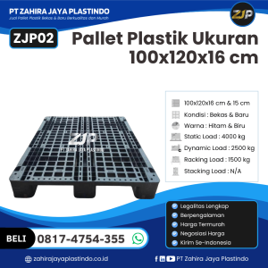 Pallet Plastik Bekas/Baru Ukuran 100x120x16 - ZJP02