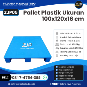 Pallet Plastik Bekas/Baru Ukuran 100x120x16 - ZJP05