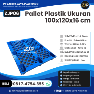 Pallet Plastik Bekas/Baru Ukuran 100x120x16 - ZJP06