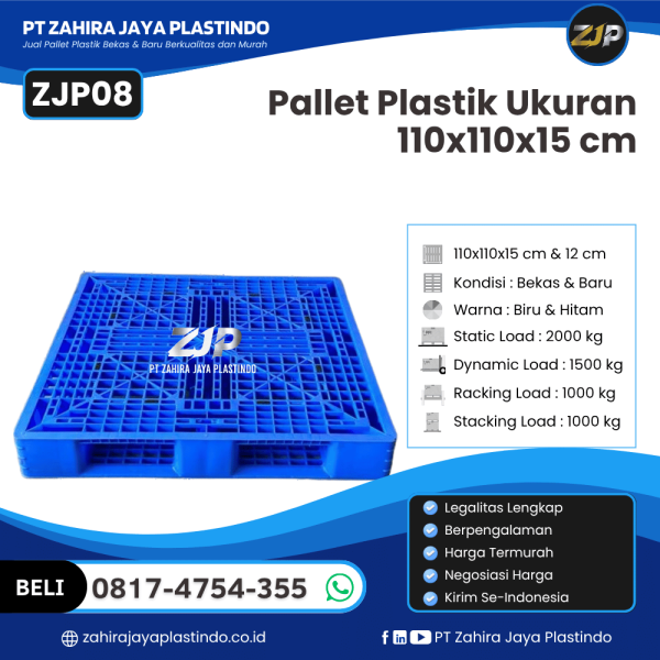 Pallet Plastik Bekas/Baru Ukuran 110x110x15 - ZJP08