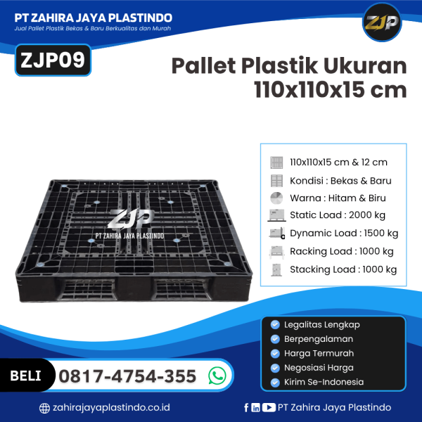 Pallet Plastik Bekas/Baru Ukuran 110x110x15 - ZJP09