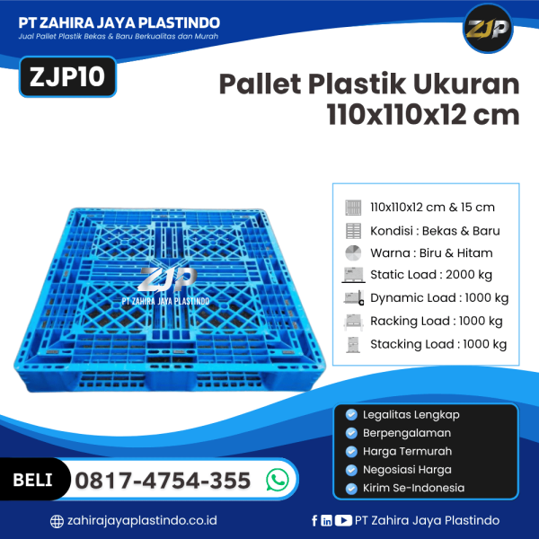 Pallet Plastik Bekas/Baru Ukuran 110x110x12 - ZJP10