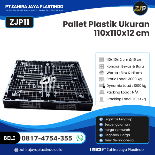 Pallet Plastik Bekas/Baru Ukuran 110x110x12 - ZJP11