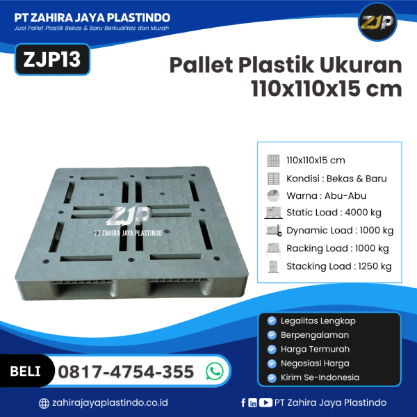 Pallet Plastik Bekas/Baru Ukuran 110x110x15 - ZJP13