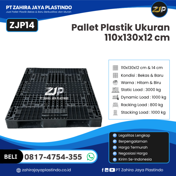 Pallet Plastik Bekas/Baru Ukuran 130x110x12 - ZJP14
