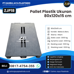 Pallet Plastik Bekas/Baru Ukuran 80x120x15 - ZJP18
