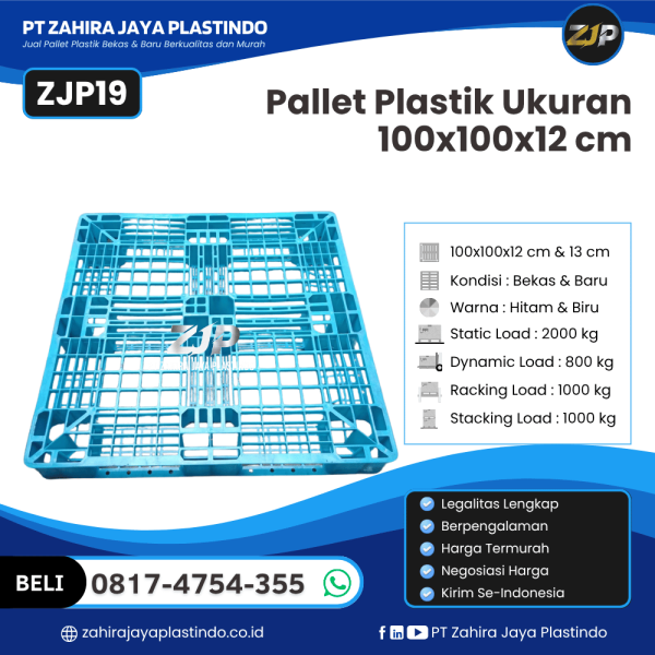 Pallet Plastik Bekas/Baru Ukuran 100x100x12 - ZJP19
