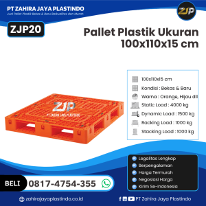 Pallet Plastik Bekas/Baru Ukuran 100x110x15 - ZJP20