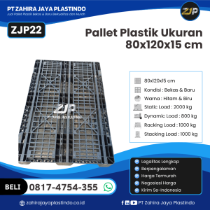 Pallet Plastik Bekas/Baru Ukuran 80x120x15 - ZJP22