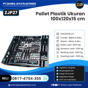 Pallet Plastik Bekas/Baru Ukuran 100x120x15 - ZJP27