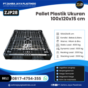 Pallet Plastik Bekas/Baru Ukuran 100x120x15 - ZJP28