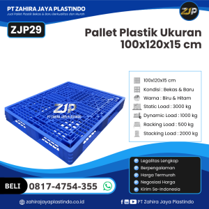 Pallet Plastik Bekas/Baru Ukuran 100x120x15 - ZJP29