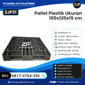 Pallet Plastik Bekas/Baru Ukuran 100x120x15 - ZJP31