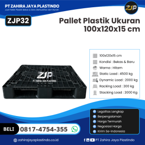 Pallet Plastik Bekas/Baru Ukuran 100x120x15 - ZJP32