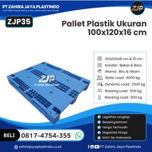 Pallet Plastik Bekas/Baru Ukuran 100x120x16 - ZJP35