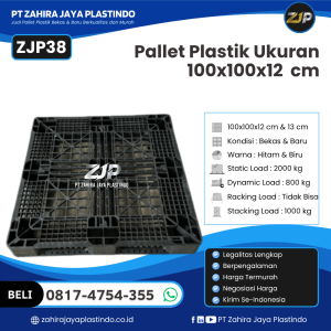 Pallet Plastik Bekas/Baru Ukuran 100x100x12 - ZJP38