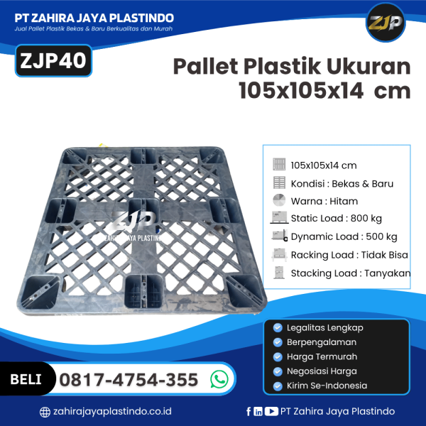 Pallet Plastik Bekas/Baru Ukuran 105x105x14 - ZJP40