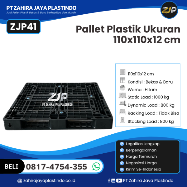 Pallet Plastik Bekas/Baru Ukuran 110x110x12 - ZJP41
