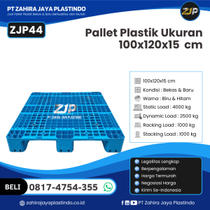 Pallet Plastik Bekas/Baru Ukuran 100x120x15 - ZJP44