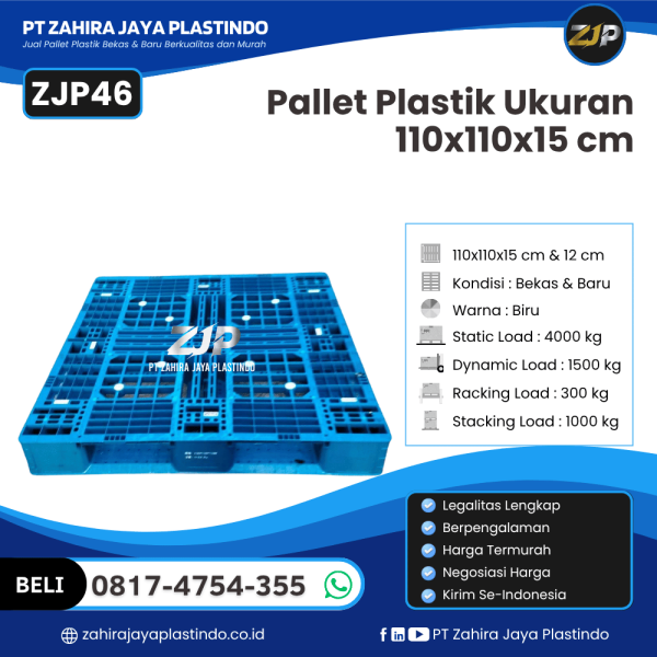 Pallet Plastik Bekas/Baru Ukuran 110x110x15 - ZJP46