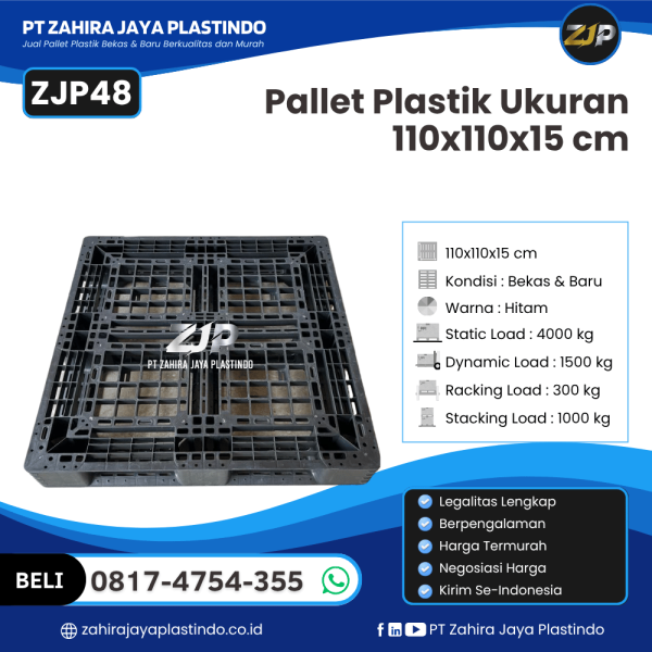 Pallet Plastik Bekas/Baru Ukuran 110x110x15 - ZJP48