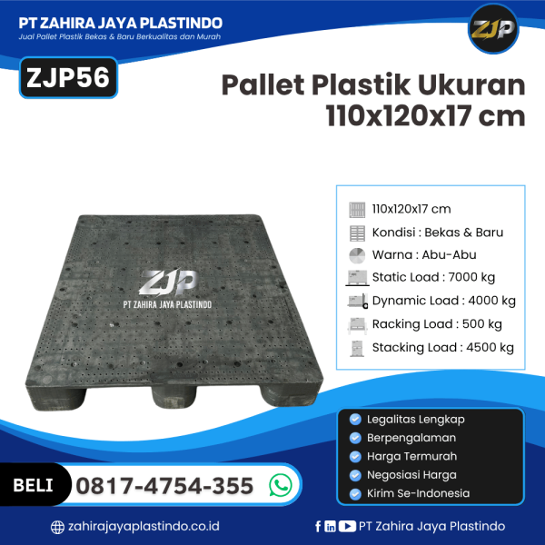 Pallet Plastik Bekas/Baru Ukuran 110x120x17 - ZJP56