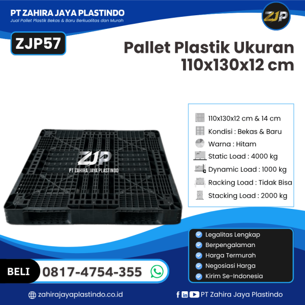 Pallet Plastik Bekas/Baru Ukuran 110x130x12 - ZJP57