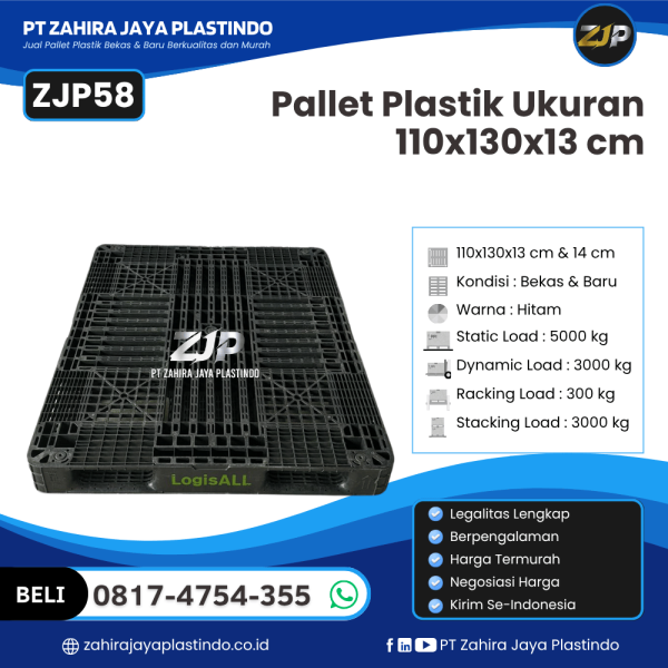 Pallet Plastik Bekas/Baru Ukuran 110x130x13 - ZJP58