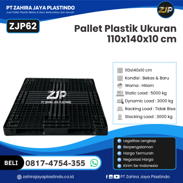 Pallet Plastik Bekas/Baru Ukuran 110x140x10 - ZJP62