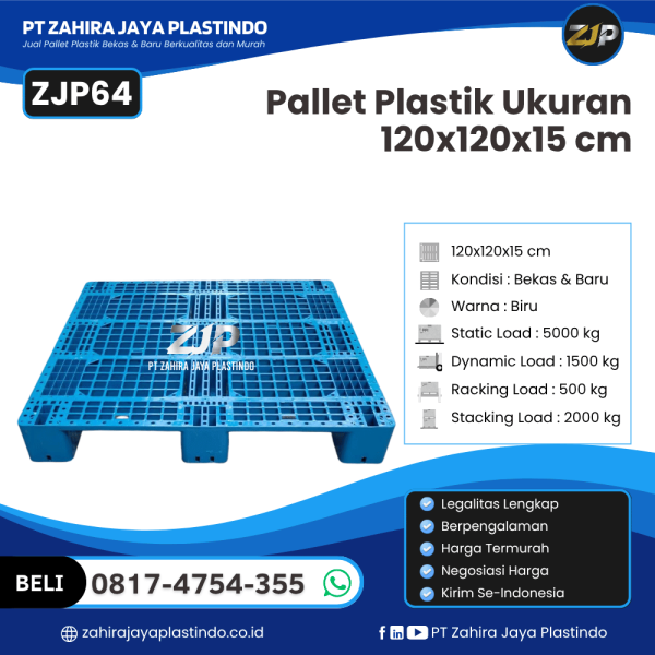 Pallet Plastik Bekas/Baru Ukuran 120x120x15 - ZJP64