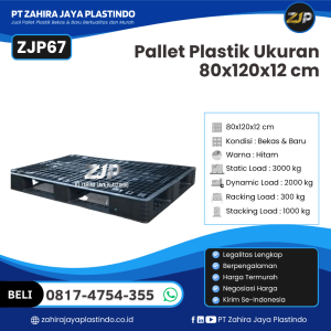 Pallet Plastik Bekas/Baru Ukuran 80x120x12 - ZJP67