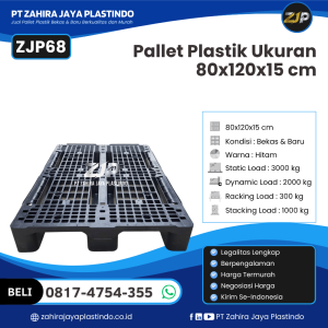 Pallet Plastik Bekas/Baru Ukuran 80x120x15 - ZJP68