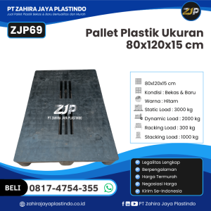 Pallet Plastik Bekas/Baru Ukuran 80x120x15 - ZJP69