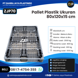 Pallet Plastik Bekas/Baru Ukuran 80x120x15 - ZJP70