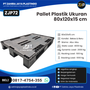 Pallet Plastik Bekas/Baru Ukuran 80x120x15 - ZJP72