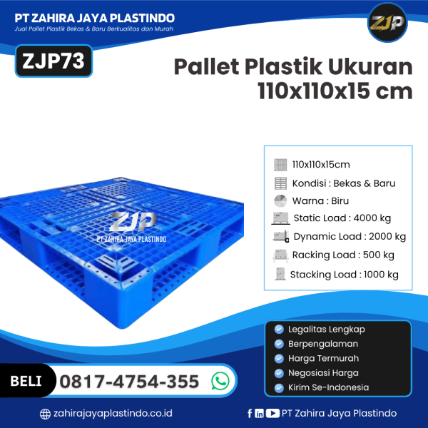 Pallet Plastik Bekas/Baru Ukuran 110x110x15 - ZJP73