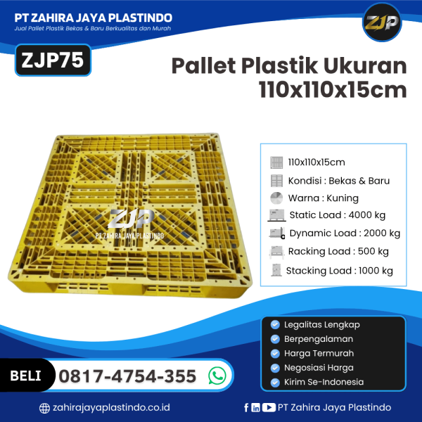 Pallet Plastik Bekas/Baru Ukuran 110x110x15 - ZJP75