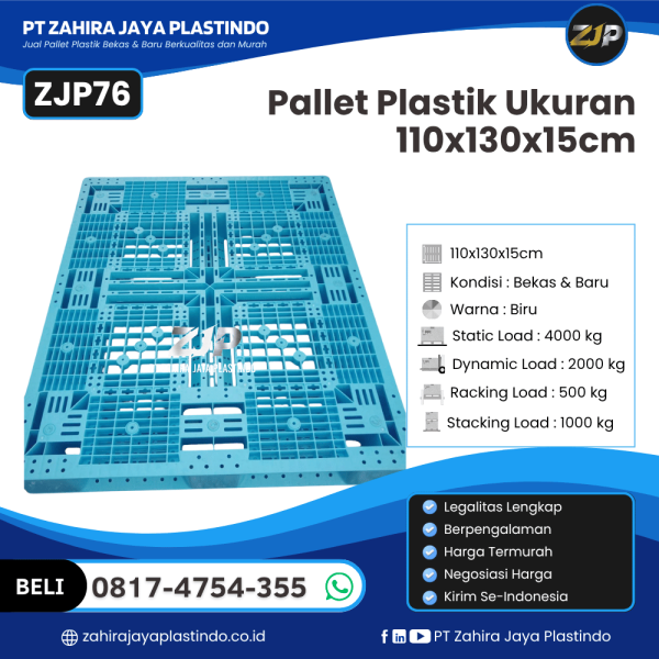 Pallet Plastik Bekas/Baru Ukuran 110x130x15 - ZJP76