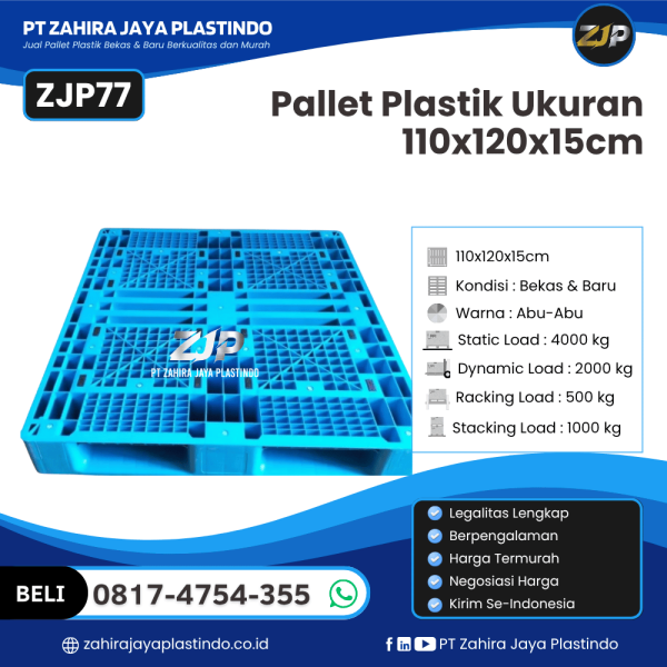 Pallet Plastik Bekas/Baru Ukuran 110x120x15 - ZJP77