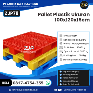 Pallet Plastik Bekas/Baru Ukuran 100x120x15 - ZJP78