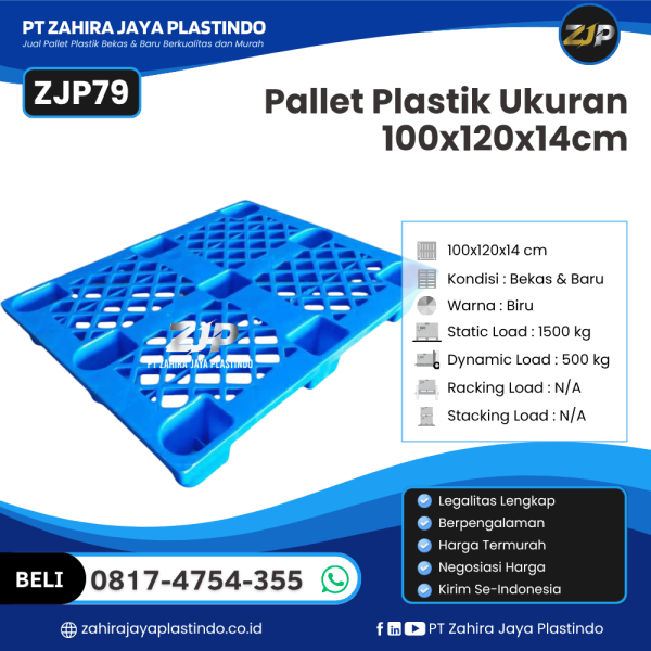 Pallet Plastik Bekas/Baru Ukuran 100x140x14 - ZJP79