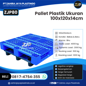 Pallet Plastik Bekas/Baru Ukuran 100x120x14 - ZJP80
