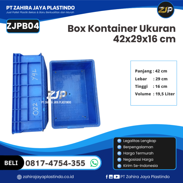 Box Kontainer Baru Ukuran 42x29x16 cm Kapasitas 19,5 Liter - ZJPB04