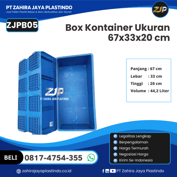 Box Kontainer Baru Ukuran 67x33x20 cm Kapasitas 44,2 Liter - ZJPB05
